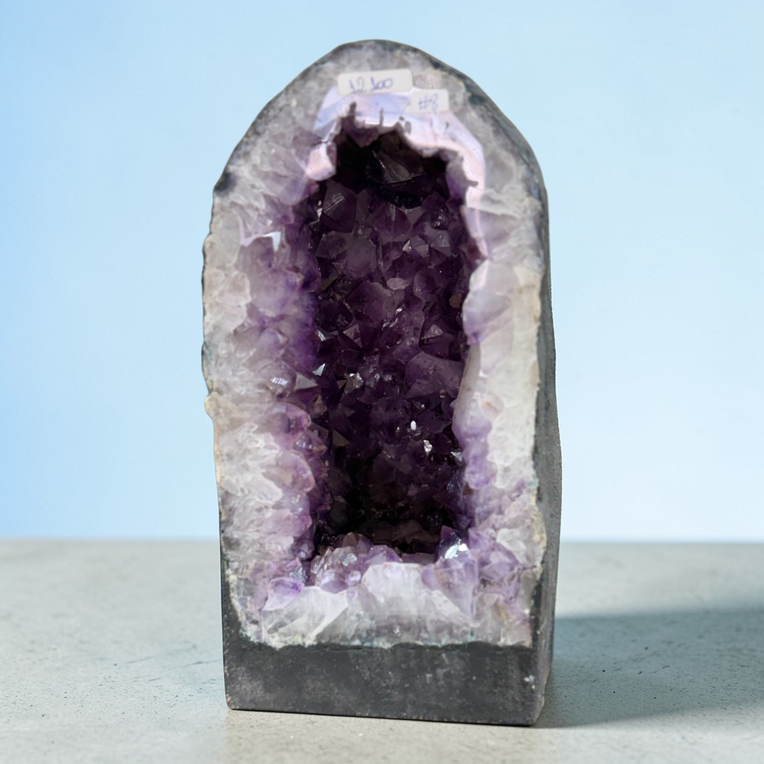 Premium Brazilian Amethyst cluster collector specimen with sparkling purple crystals