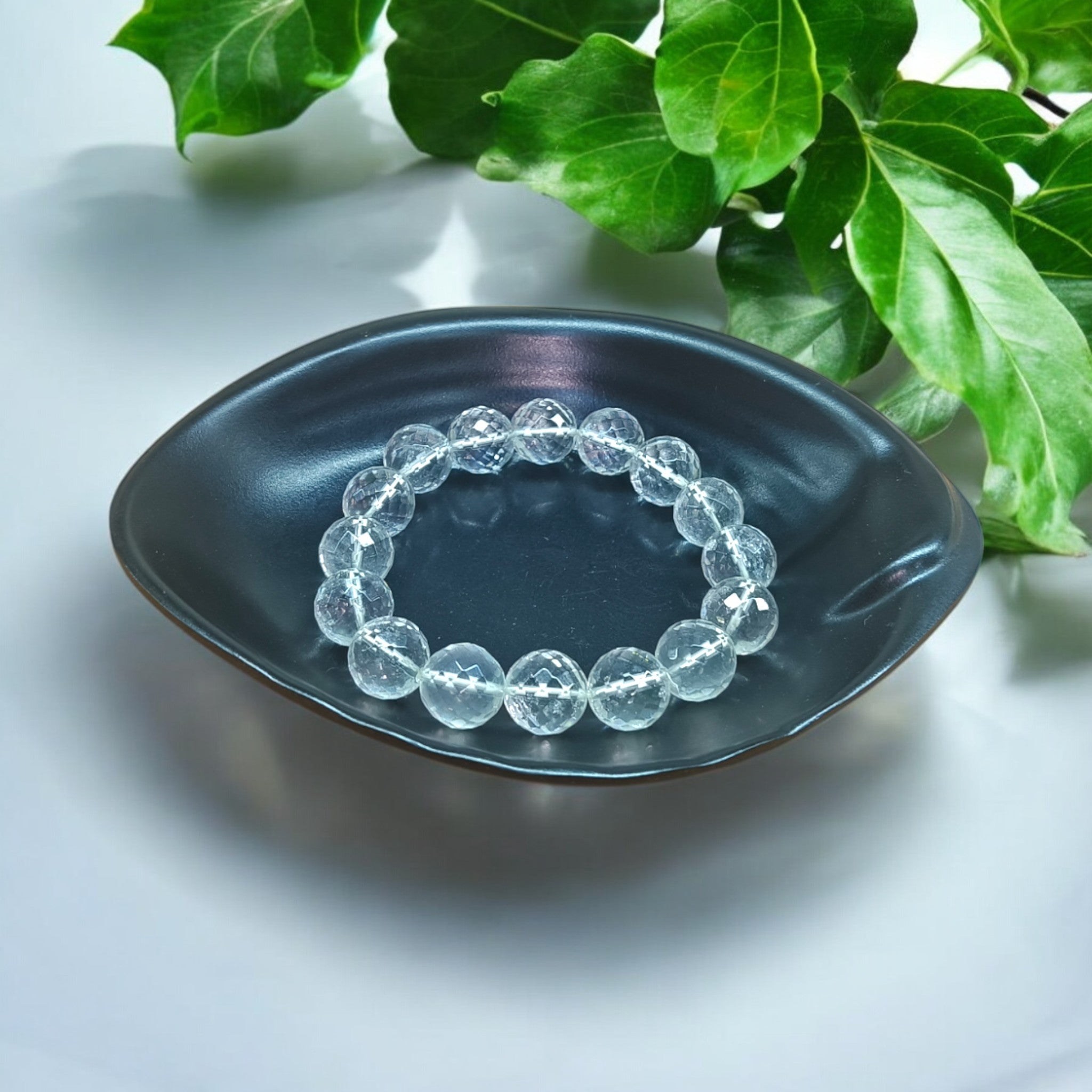 Clear Quartz (Sfatik) Crystal Bracelet –  Diamond Cut | Clarity & Amplification