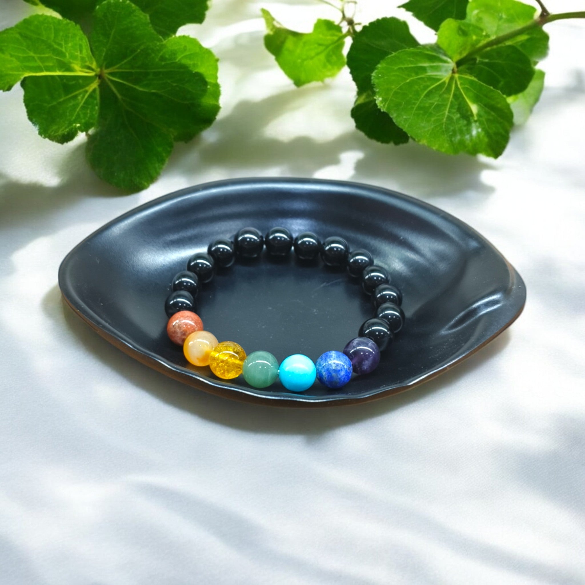 7 CHAKRA WITH BLACK OBSIDIAN