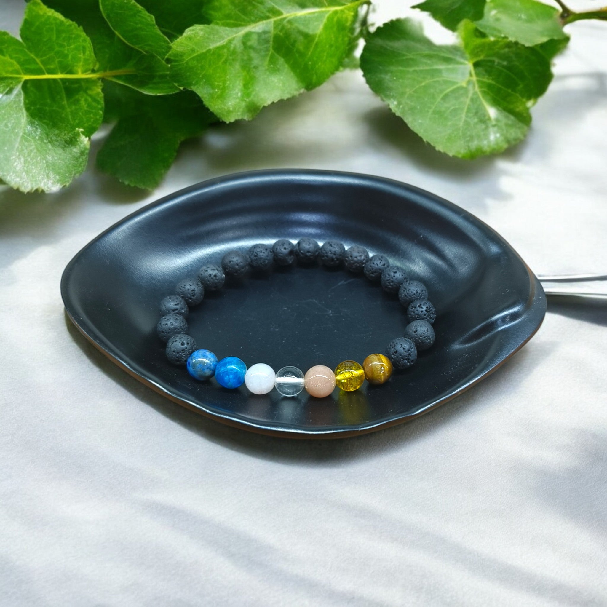 Weight loss support Bracelet with Lava  *8 mm Beads