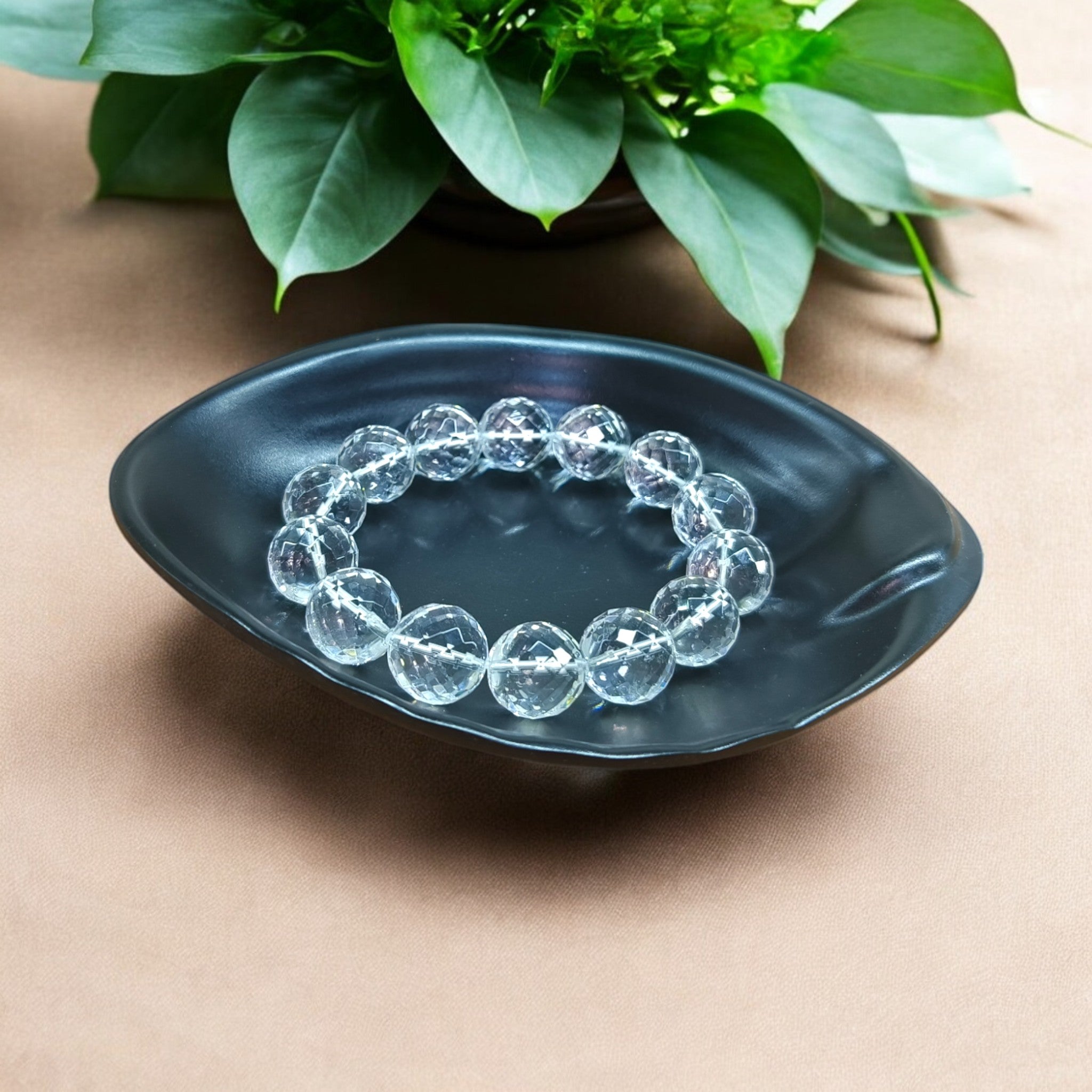 Clear Quartz (Sfatik) Crystal Bracelet –  Diamond Cut | Clarity & Amplification