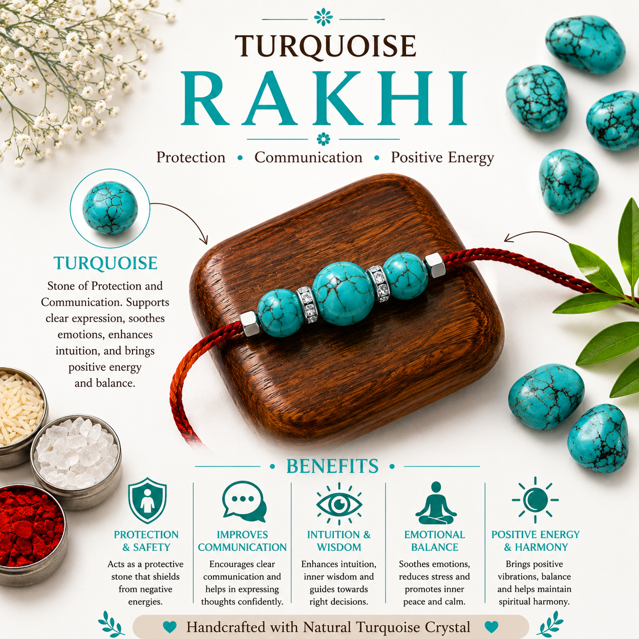 Turquoise Small Rakhi