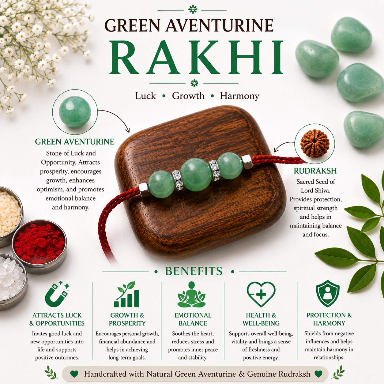 Green Aventurine Small Rakhi