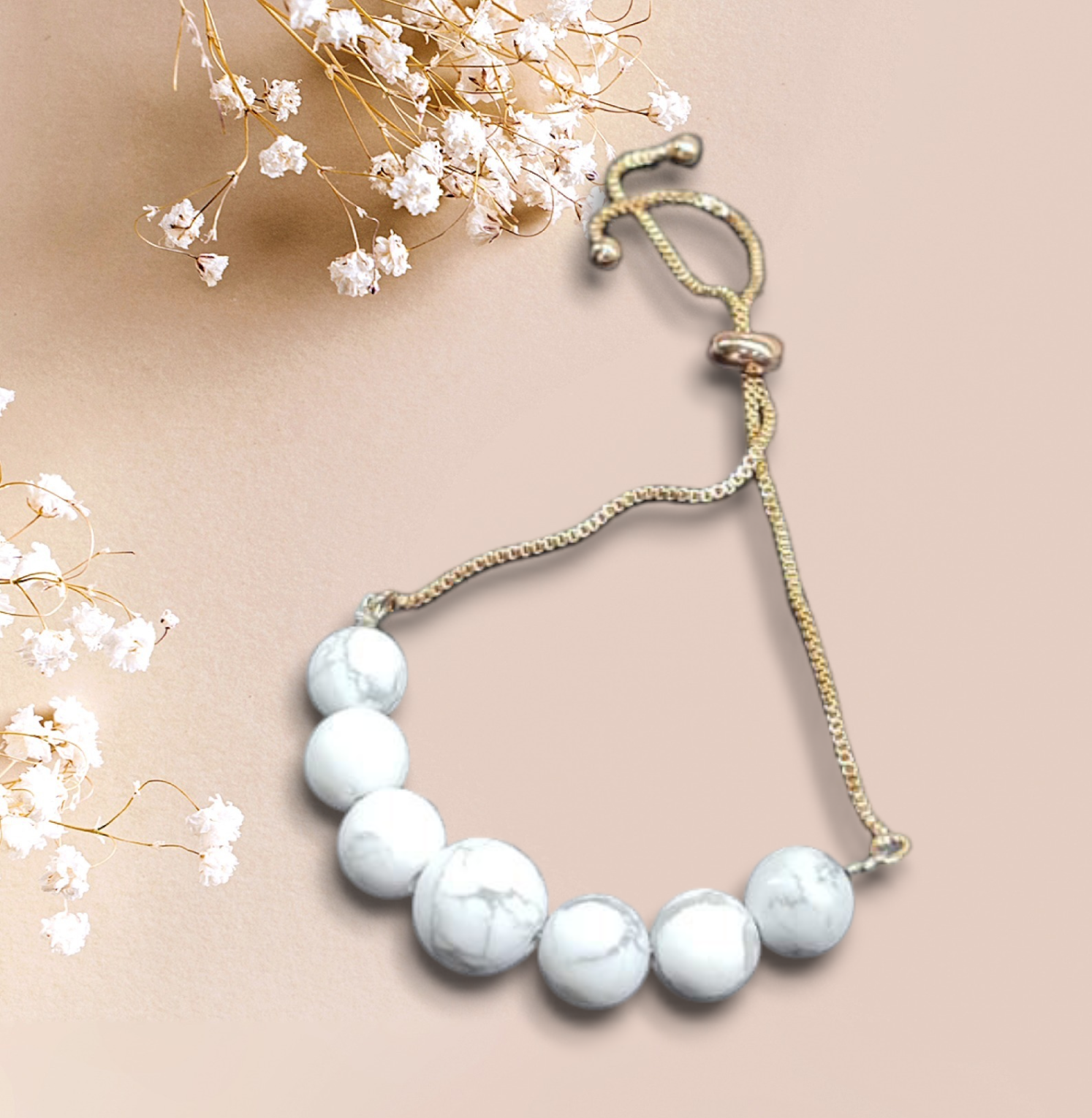 HOWLITE IN FLEXIBLE METAL CHAIN