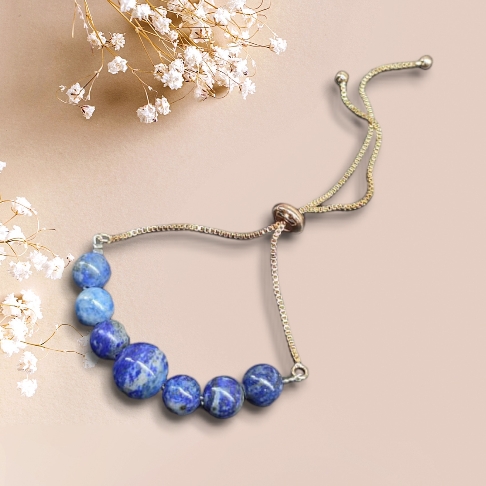 Lapis Lazuli in Metal chain