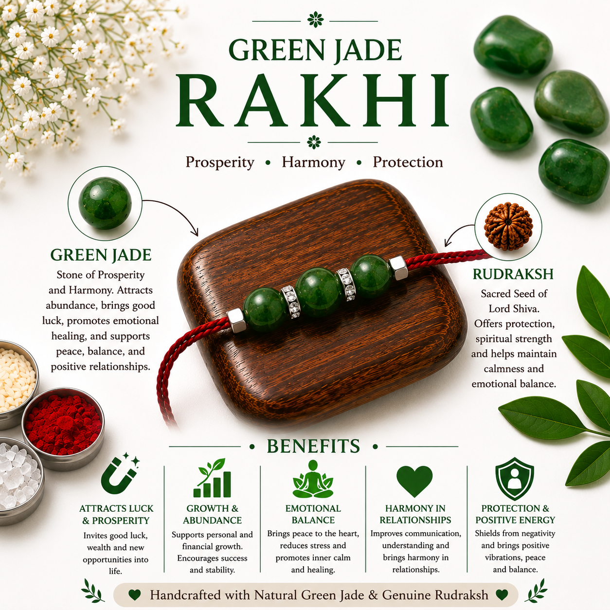 Green Jade Small Rakhi